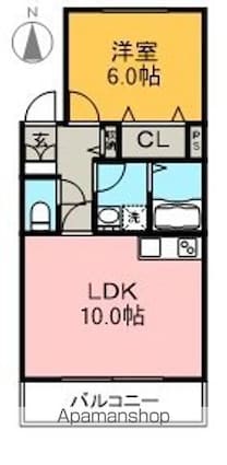 ファースト[1LDK/37.65m2]の間取図