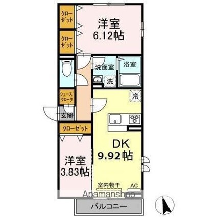 セジュール西台５[2DK/48.37m2]の間取図
