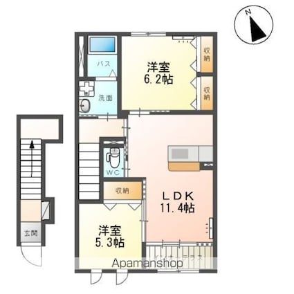 Ｆｅｌｉｃｅ　Ｂ　（フェリーチェビー）[2LDK/59.64m2]の間取図