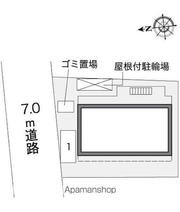 レオパレス南大和田[1K/19.87m2]の配置図
