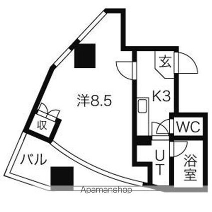 パックス荒畑　２[1K/29m2]の間取図