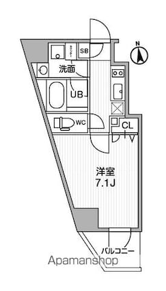 ＡＬＴＥＲＮＡ東池袋[1K/25.76m2]の間取図