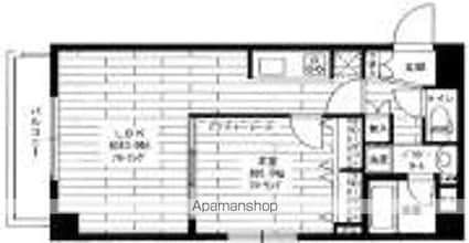 東京都中野区中央３丁目[1LDK/43.56m2]の間取図