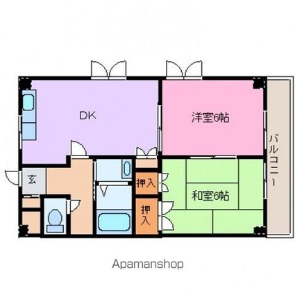 ディンプルハウス[2DK/49.5m2]の間取図