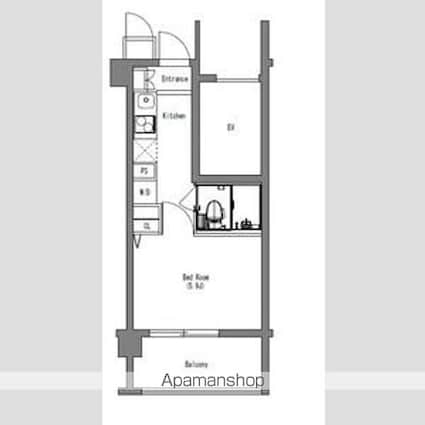 プライムアーバン月島[1K/19.81m2]の間取図