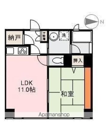 南海常磐ビル[1LDK/43.73m2]の間取図