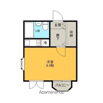 和歌山県和歌山市津秦[1K/24m2]の間取図