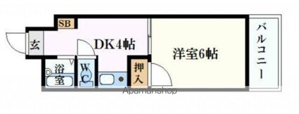 アミティ白島[1DK/19m2]の間取図