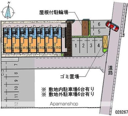 レオパレスディアコート中島Ⅱ[1K/22.35m2]の駐車場