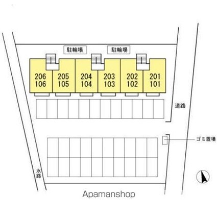 セジュール笹川[1LDK/40.2m2]の配置図