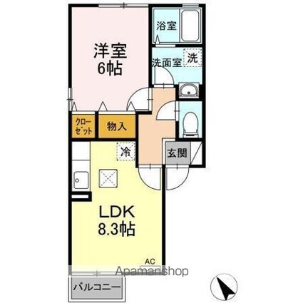 セントポーリア助任[1LDK/37.09m2]の間取図