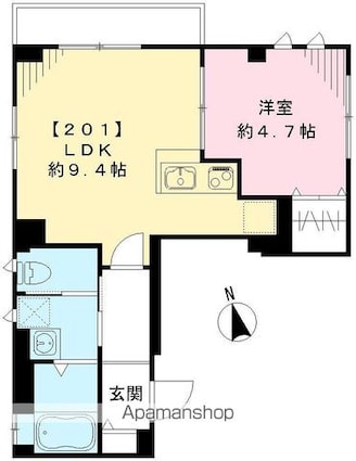 東京都中野区中央２丁目[1LDK/35.13m2]の間取図