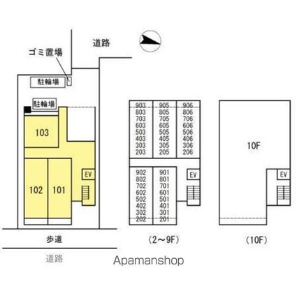 アロフト[1LDK/38.25m2]の配置図