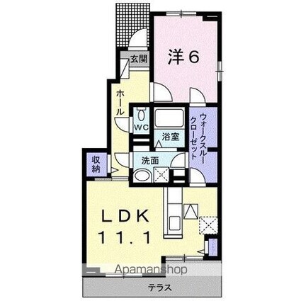 カナイＡ[1LDK/47.18m2]の間取図
