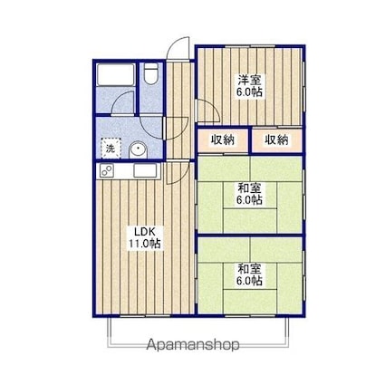 コーポ加藤[3LDK/54.6m2]の間取図