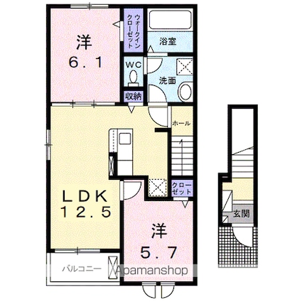 バイオレット[2LDK/56.48m2]の間取図