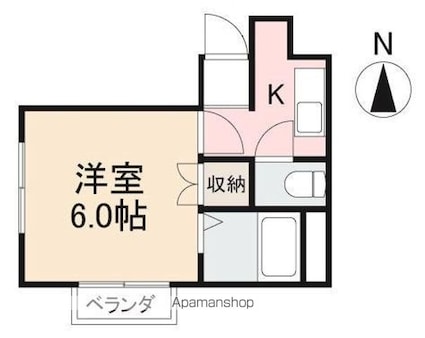 小倉ビル[1K/19.4m2]の間取図