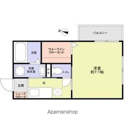 フォンターナ[1K/25.42m2]の間取図