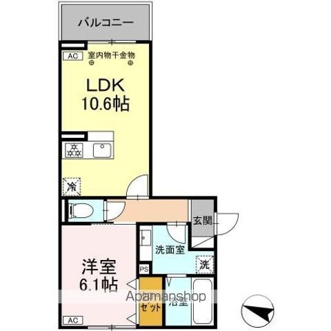 ＤーＲＯＯＭ野間大池 301 ｜ 福岡県福岡市南区柳河内２丁目3-34（賃貸アパート1LDK・3階・42.93㎡） その2