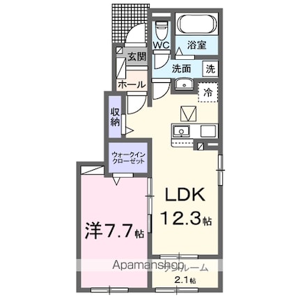 ミースⅡ[1LDK/50.14m2]の間取図