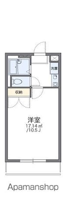 レオパレスシャルマン[1K/26.49m2]の間取図