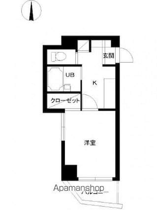 スカイコート高田馬場第６[1K/20.06m2]の間取図