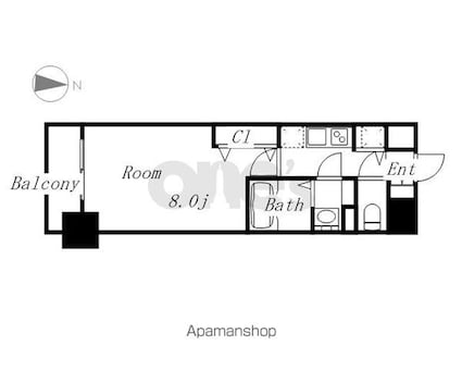 愛知県名古屋市中区新栄３丁目[1K/25.65m2]の間取図