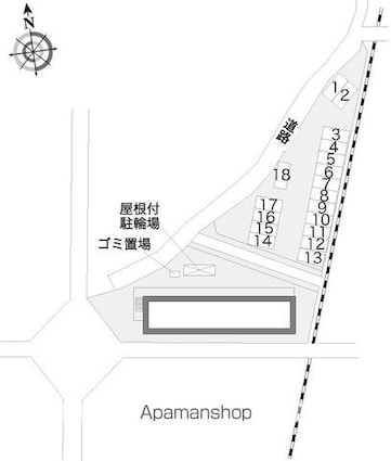 レオパレスムイ　オエステ[1K/23.18m2]の配置図