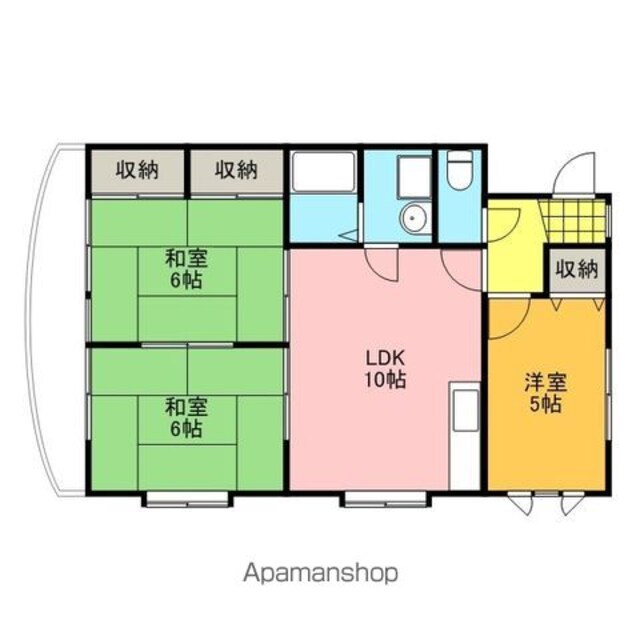 広島県広島市佐伯区皆賀４丁目[3LDK/64.58m2]の間取図