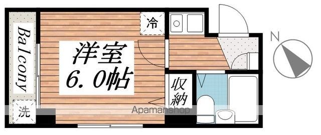 レジデンス三田（立川市）[1K/17.7m2]の間取図