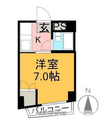 まどかハイツ[1K/24m2]の間取図