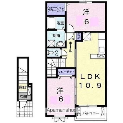ブローテ高松[2LDK/57.21m2]の間取図