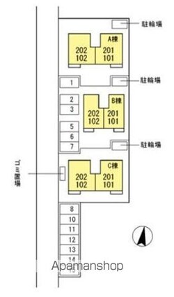 サイプレスタウン　Ｂ[2DK/47.69m2]の配置図