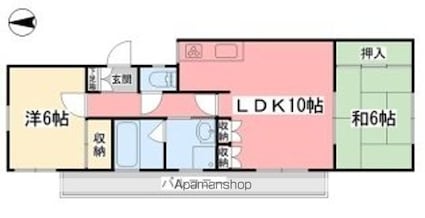 三愛ハイツ[2LDK/55m2]の間取図