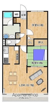 ソルツ万石浦[2LDK/66.96m2]の間取図