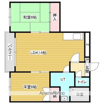エルカーサ[2LDK/58.73m2]の間取図