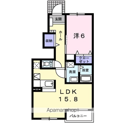 ソール・オリエンスＡ[1LDK/53.05m2]の間取図