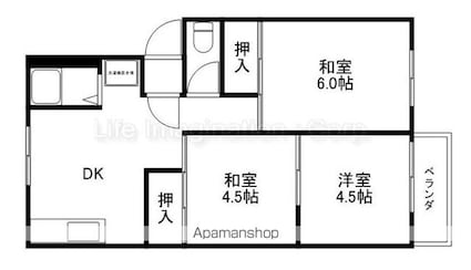 滋賀県大津市大萱３丁目[3DK/46.38m2]の間取図