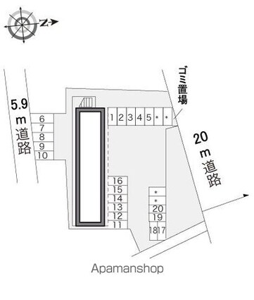 レオパレス伊勢[1K/23.18m2]の配置図