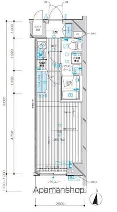 メインステージ千歳船橋[1K/26.32m2]の間取図