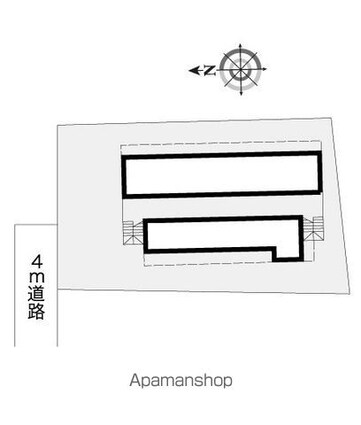 東京都世田谷区上北沢４丁目[1K/14.13m2]の配置図