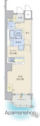 ラルウェンディ縮景園前　ウエスト[1K/34.75m2]の間取図