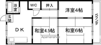 和歌山県和歌山市六十谷[3DK/42m2]の間取図