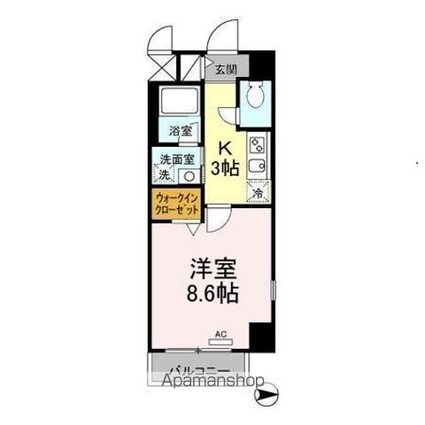 プリムヴェール[1K/30.1m2]の間取図