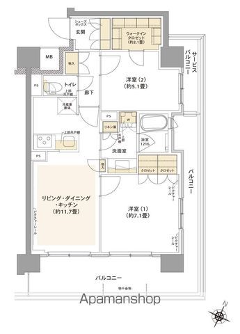 コムレジ赤羽 賃貸棟の間取り写真