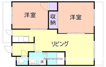 メゾンクロダ壱番館[2LDK/58.17m2]の間取図