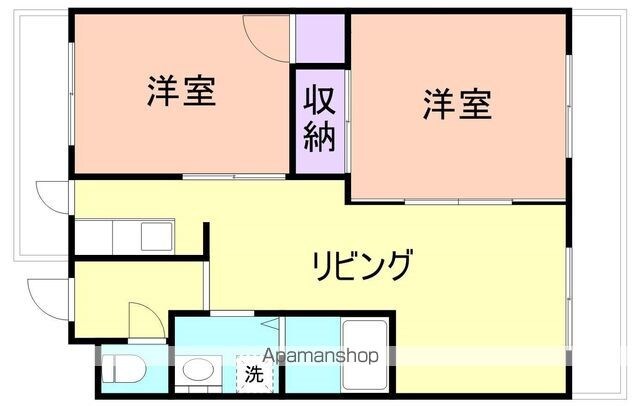 メゾンクロダ壱番館[2LDK/58.17m2]の間取図