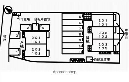 ヴァイオレット・パラッツオＡ[2LDK/57.22m2]の配置図