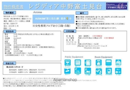 レジディア中野富士見台[1K/20.68m2]のその他内装