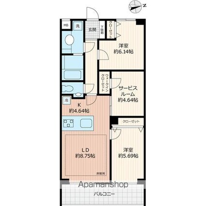 Ｂｅｖｅｒｌｙ　Ｈｏｍｅｓ　豊島園[2SLDK/67.01m2]の間取図